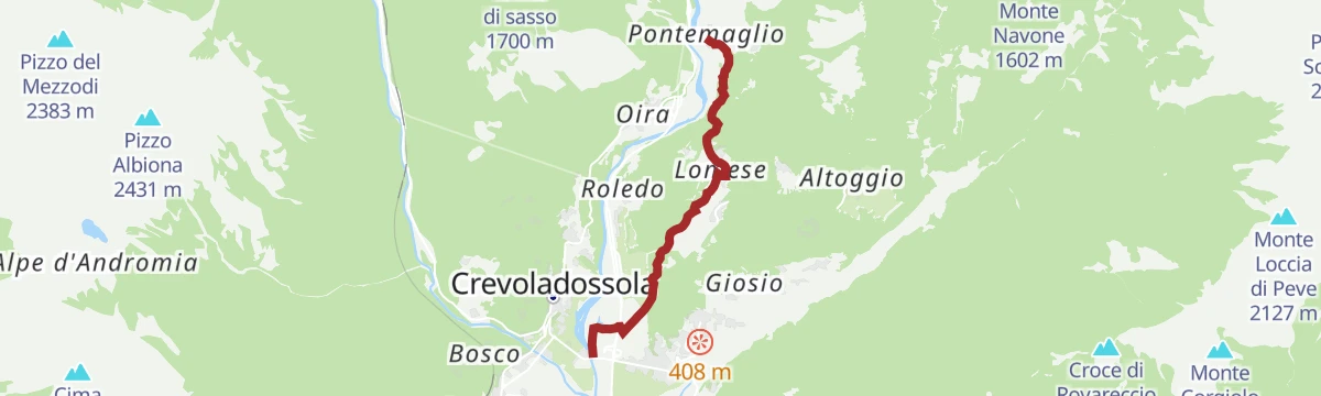 Route map: Via dello Sbrinz